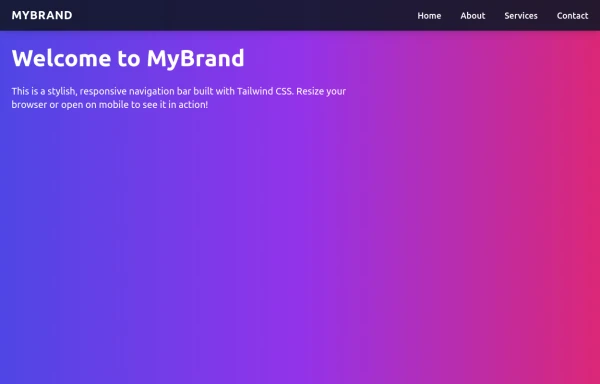 Stylish Mobile-First Navigation Bar Using Tailwind