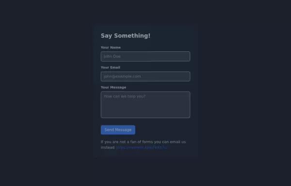 tailwind contact form dark mode