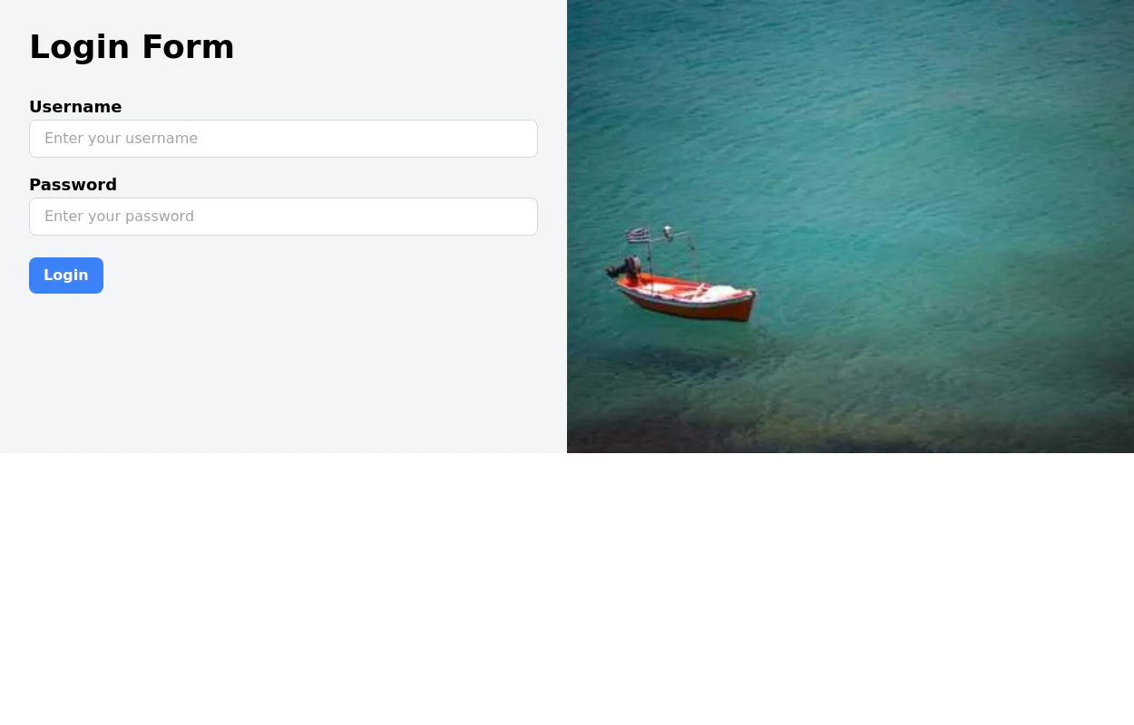 Tailwind login form with image