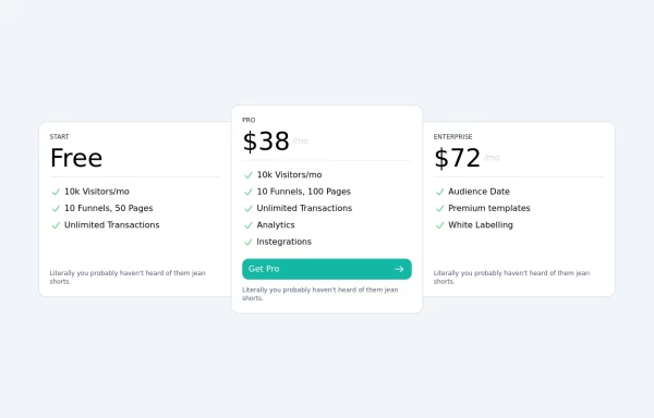 Tailwind Pricing Section 2