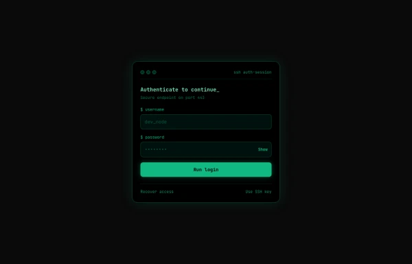Terminal Login Form