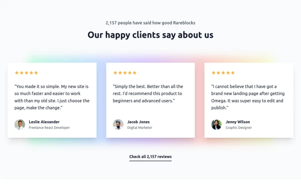 Testimonial that What Client Says