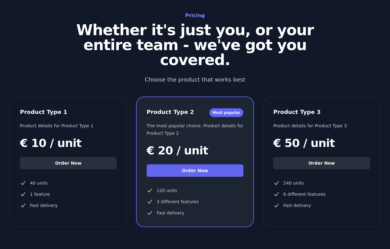 Tiered Pricing Blocks