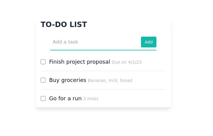 Todo list in tailwlind