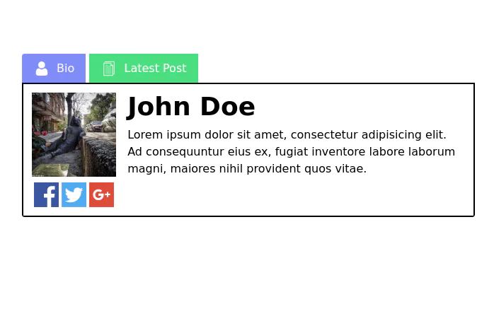 User profile card