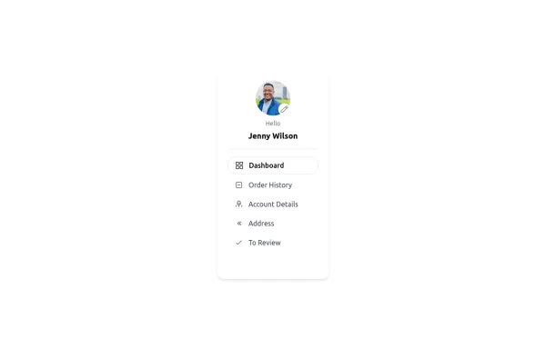 User Profile Sidebar Menu