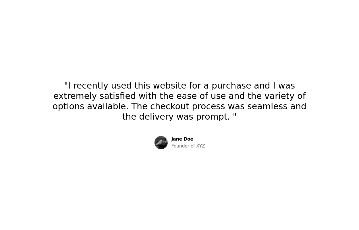 User testimonial/review section